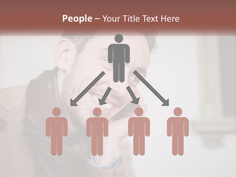 A Man Smiling While Talking On A Cell Phone PowerPoint Template