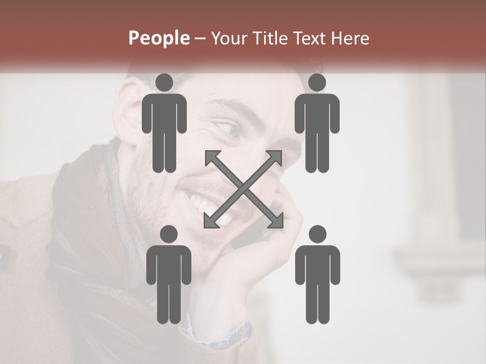 A Man Smiling While Talking On A Cell Phone PowerPoint Template