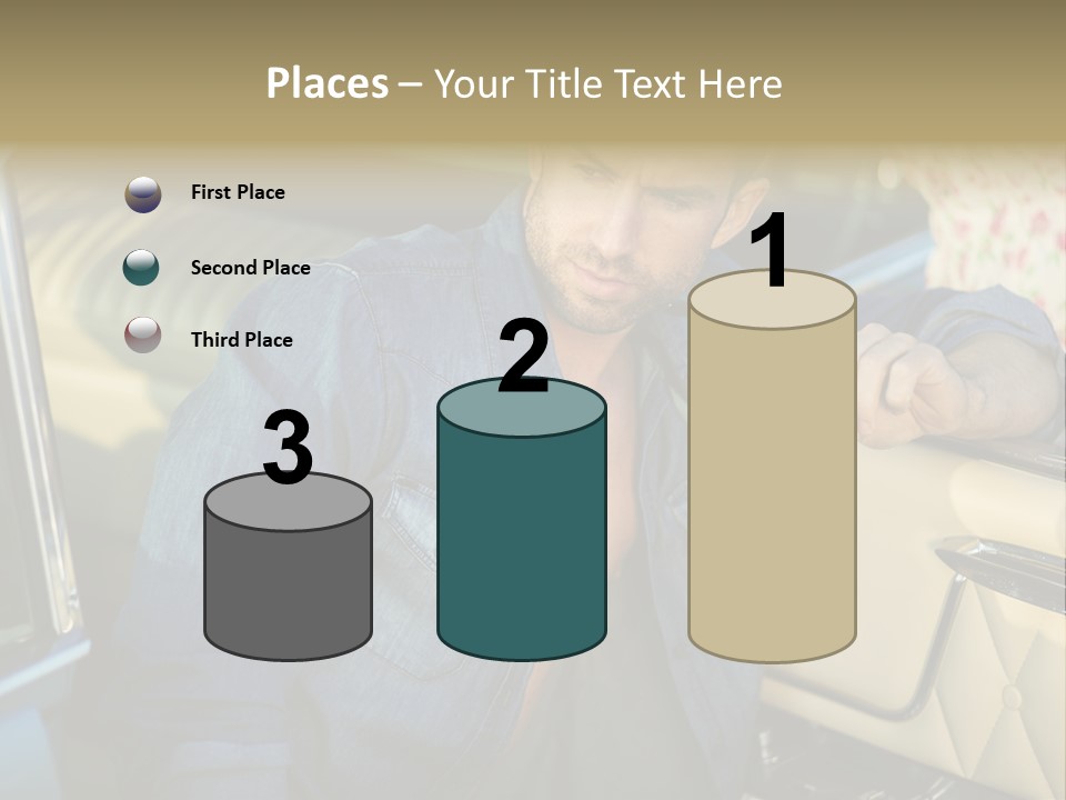 A Man With A Stethoscope In His Hand Leaning Out Of A Car PowerPoint Template