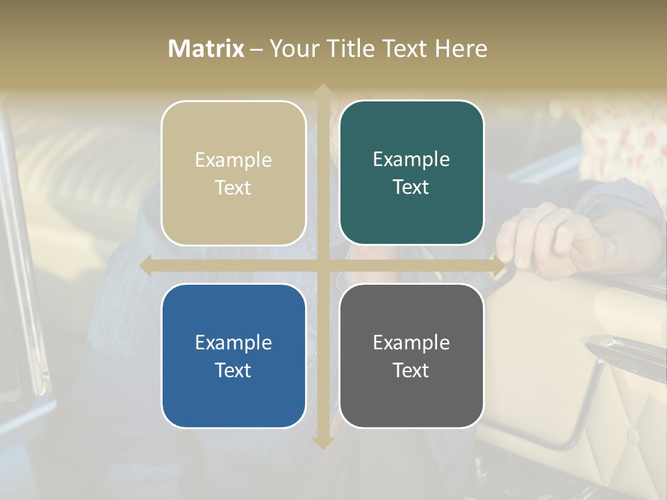 A Man With A Stethoscope In His Hand Leaning Out Of A Car PowerPoint Template