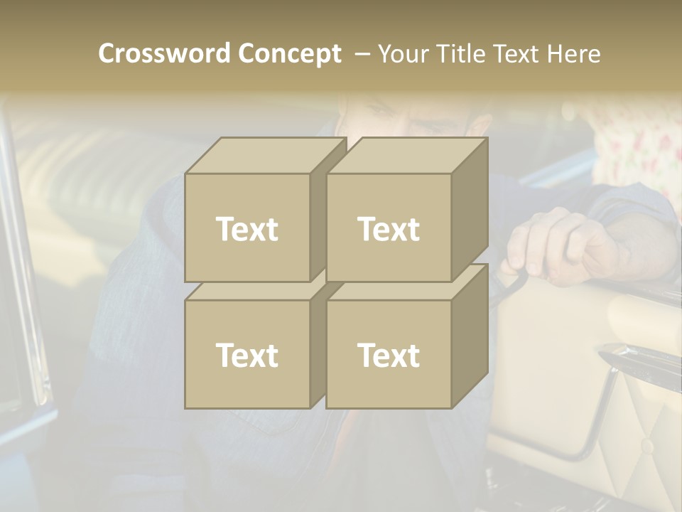 A Man With A Stethoscope In His Hand Leaning Out Of A Car PowerPoint Template