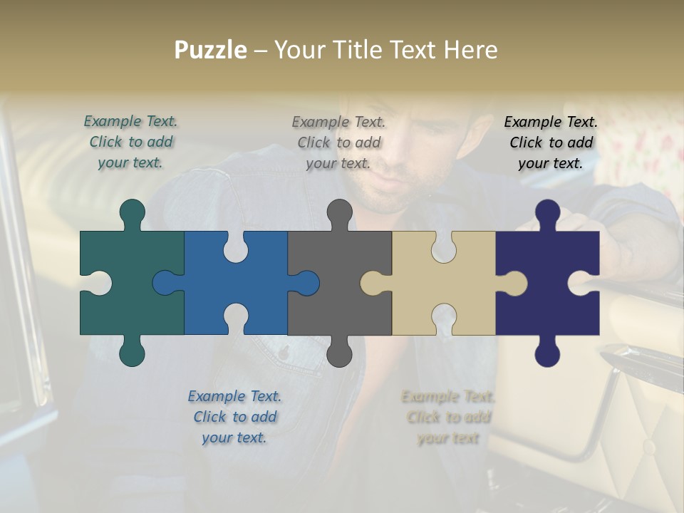 A Man With A Stethoscope In His Hand Leaning Out Of A Car PowerPoint Template