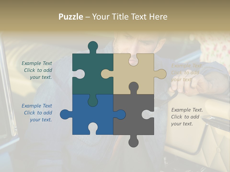 A Man With A Stethoscope In His Hand Leaning Out Of A Car PowerPoint Template