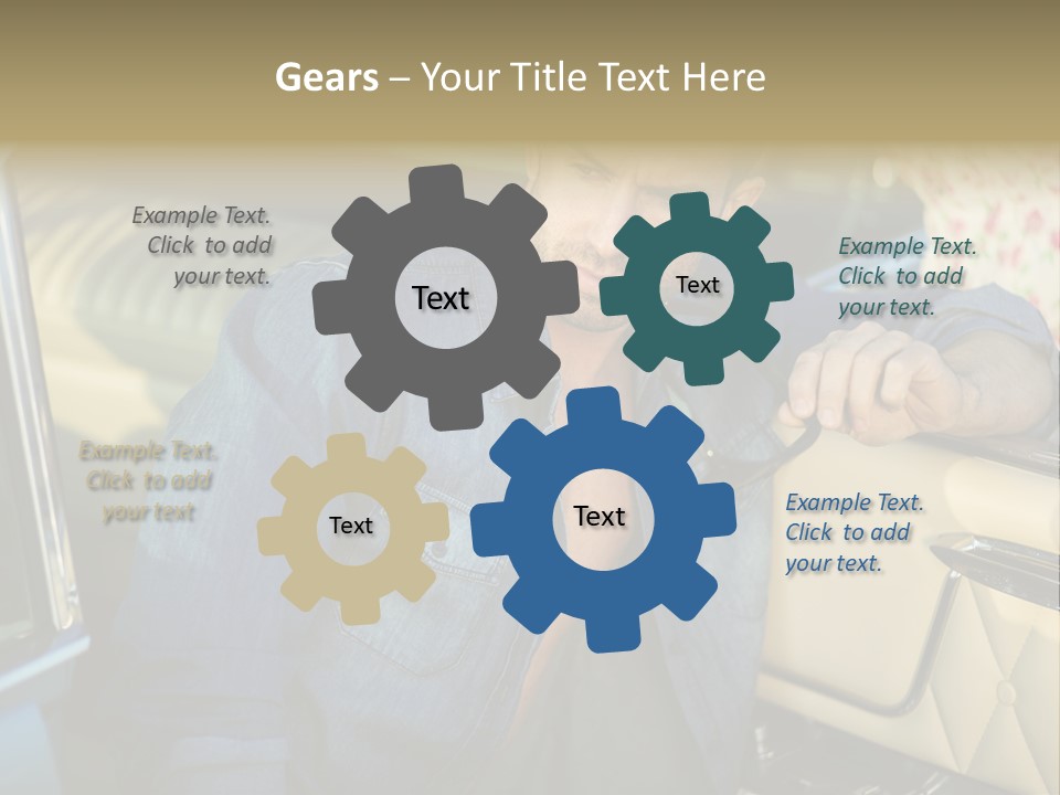 A Man With A Stethoscope In His Hand Leaning Out Of A Car PowerPoint Template