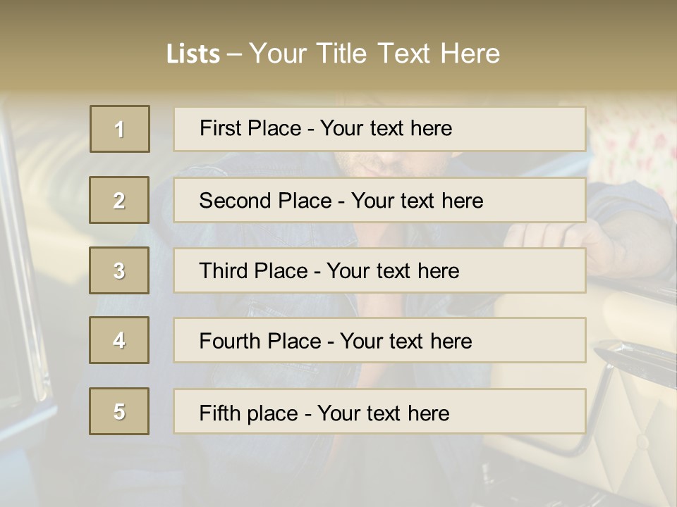 A Man With A Stethoscope In His Hand Leaning Out Of A Car PowerPoint Template