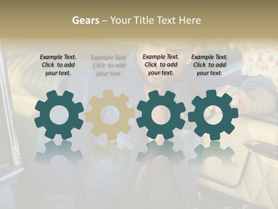 A Man With A Stethoscope In His Hand Leaning Out Of A Car PowerPoint Template