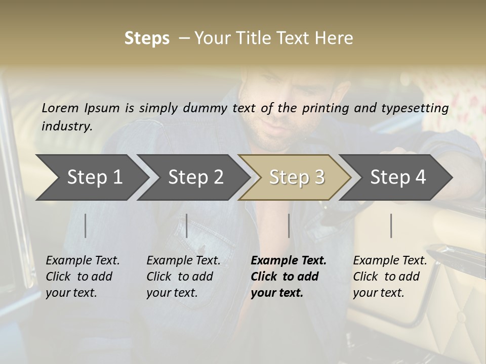 A Man With A Stethoscope In His Hand Leaning Out Of A Car PowerPoint Template
