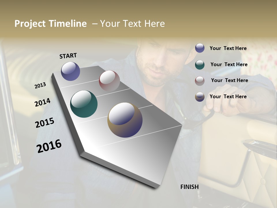 A Man With A Stethoscope In His Hand Leaning Out Of A Car PowerPoint Template