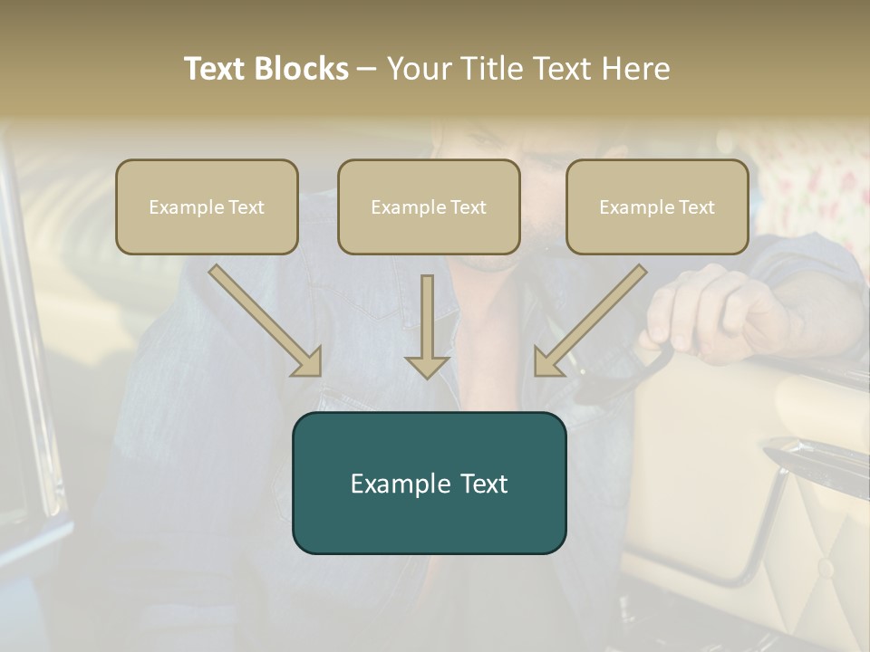 A Man With A Stethoscope In His Hand Leaning Out Of A Car PowerPoint Template