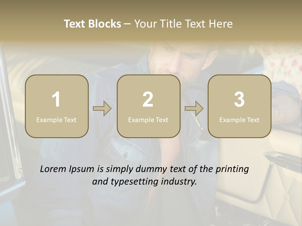 A Man With A Stethoscope In His Hand Leaning Out Of A Car PowerPoint Template