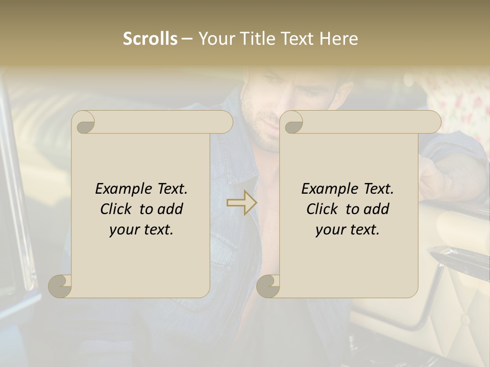 A Man With A Stethoscope In His Hand Leaning Out Of A Car PowerPoint Template