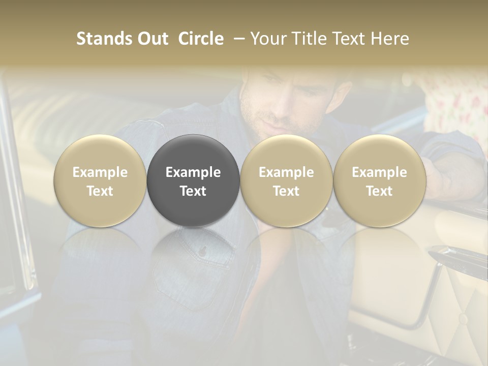 A Man With A Stethoscope In His Hand Leaning Out Of A Car PowerPoint Template