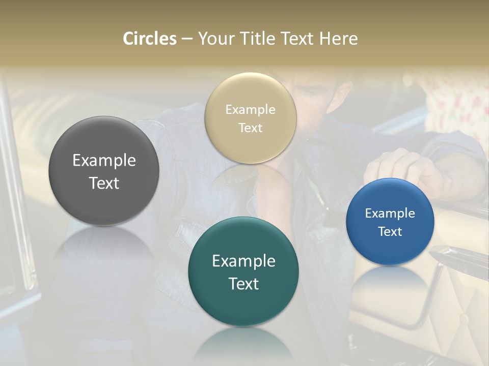 A Man With A Stethoscope In His Hand Leaning Out Of A Car PowerPoint Template