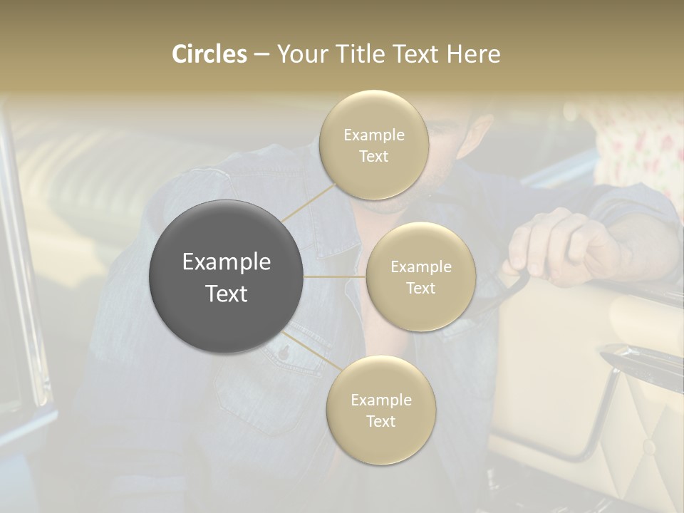 A Man With A Stethoscope In His Hand Leaning Out Of A Car PowerPoint Template