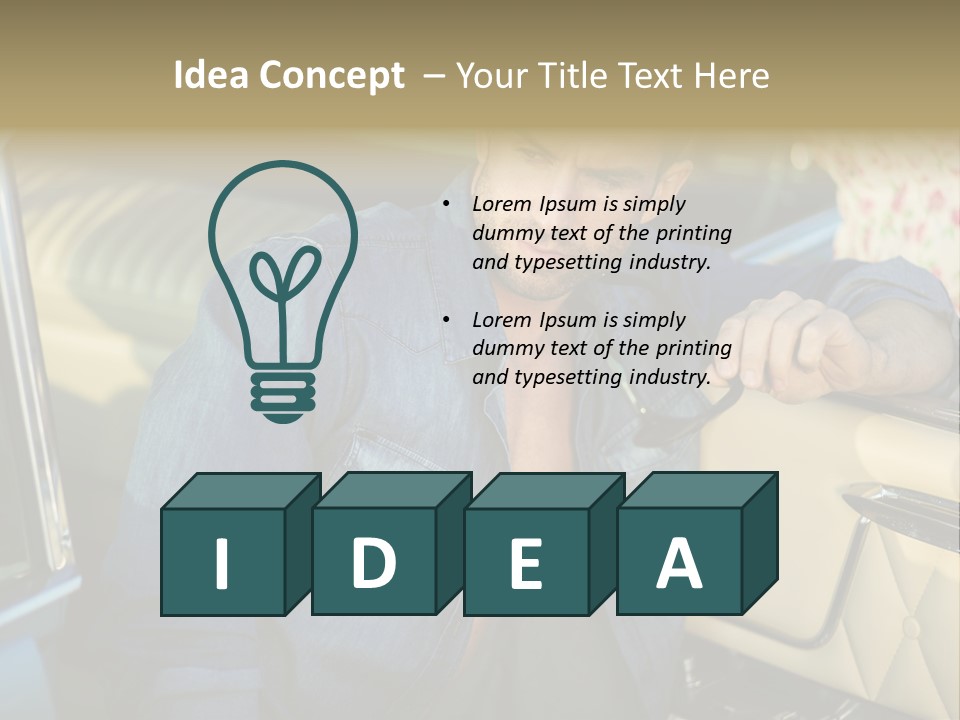 A Man With A Stethoscope In His Hand Leaning Out Of A Car PowerPoint Template