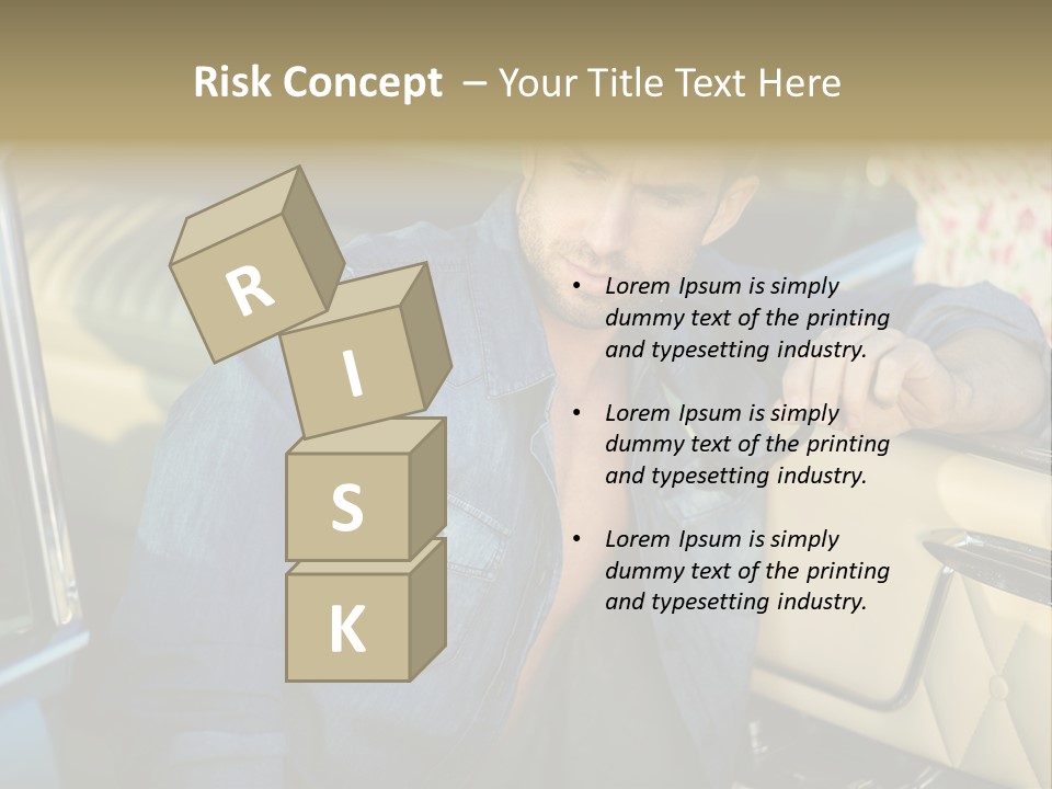 A Man With A Stethoscope In His Hand Leaning Out Of A Car PowerPoint Template