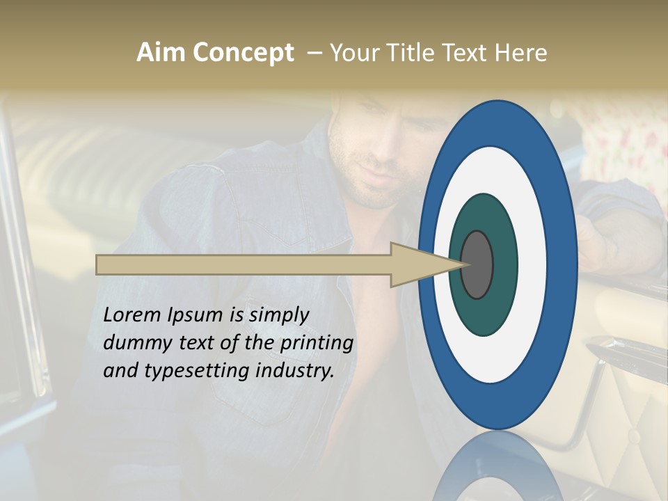 A Man With A Stethoscope In His Hand Leaning Out Of A Car PowerPoint Template