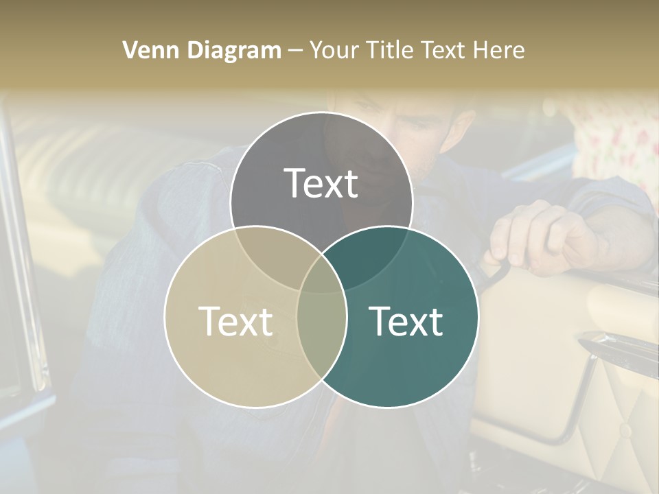 A Man With A Stethoscope In His Hand Leaning Out Of A Car PowerPoint Template