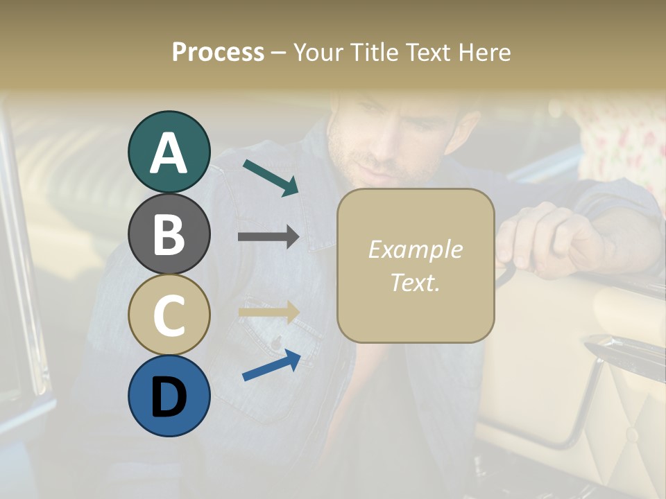 A Man With A Stethoscope In His Hand Leaning Out Of A Car PowerPoint Template