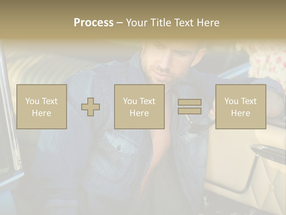 A Man With A Stethoscope In His Hand Leaning Out Of A Car PowerPoint Template