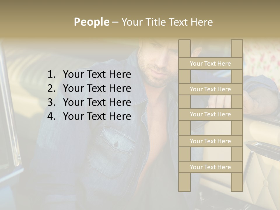 A Man With A Stethoscope In His Hand Leaning Out Of A Car PowerPoint Template