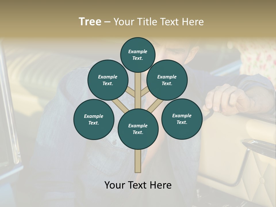 A Man With A Stethoscope In His Hand Leaning Out Of A Car PowerPoint Template