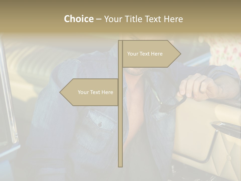 A Man With A Stethoscope In His Hand Leaning Out Of A Car PowerPoint Template