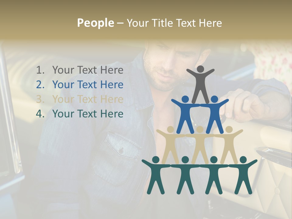 A Man With A Stethoscope In His Hand Leaning Out Of A Car PowerPoint Template