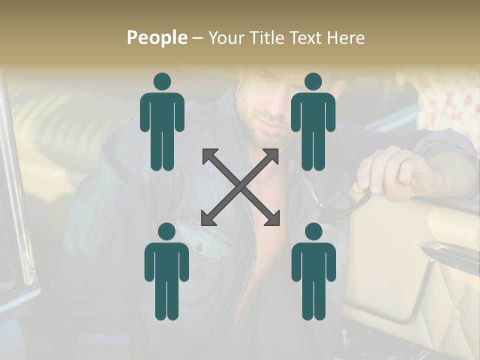 A Man With A Stethoscope In His Hand Leaning Out Of A Car PowerPoint Template