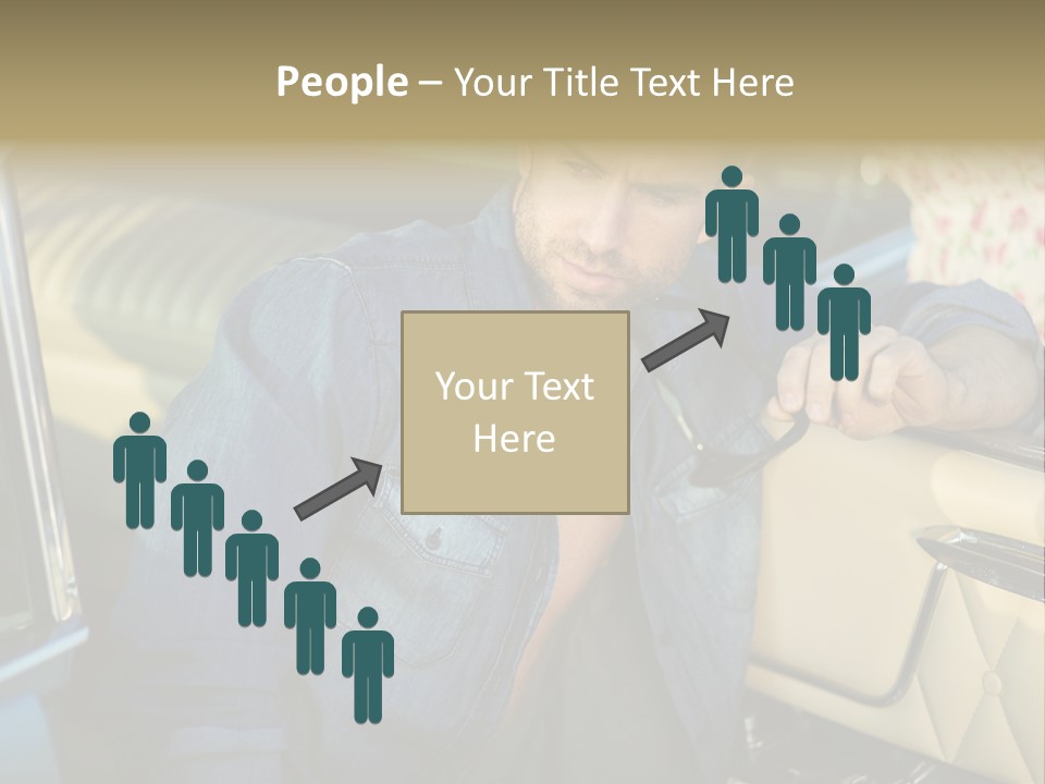 A Man With A Stethoscope In His Hand Leaning Out Of A Car PowerPoint Template