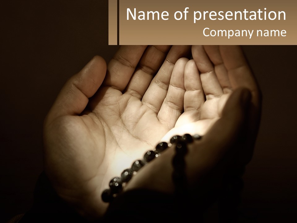 A Person Holding A Rosary In Their Hands PowerPoint Template