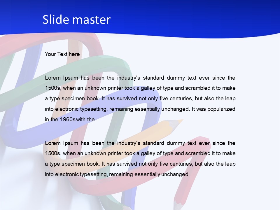 A 3D Image Of A Spiral Of Colored Pencils PowerPoint Template