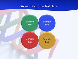 A 3D Image Of A Spiral Of Colored Pencils PowerPoint Template