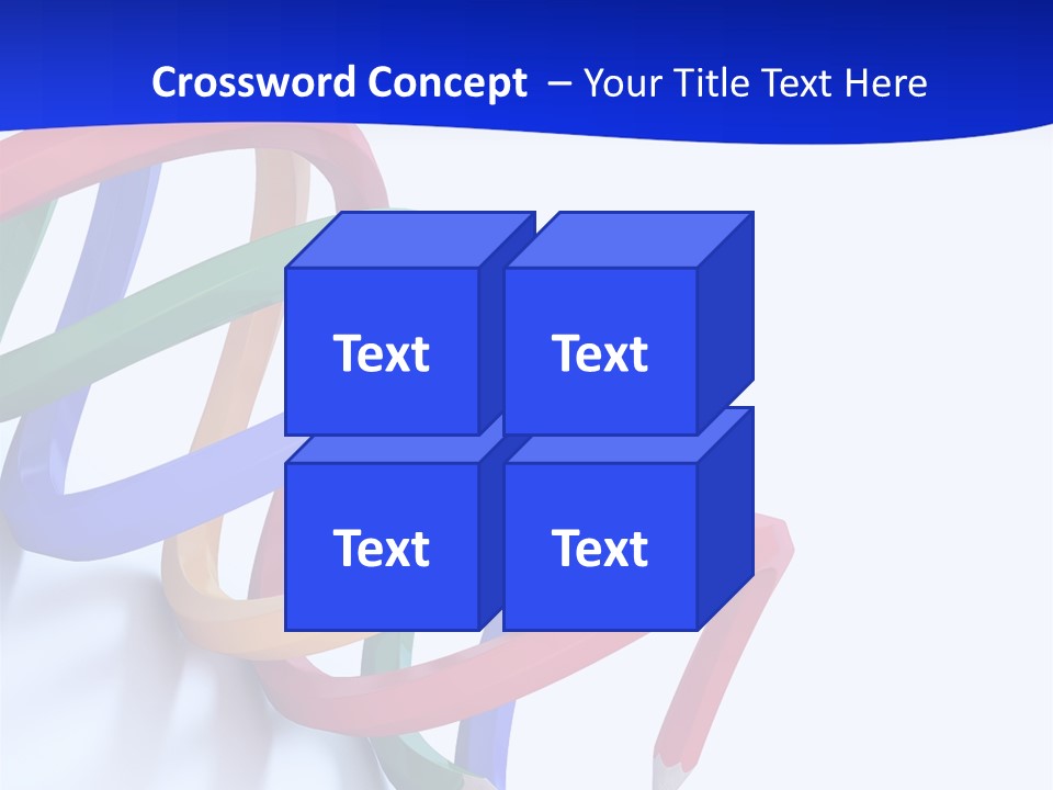 A 3D Image Of A Spiral Of Colored Pencils PowerPoint Template