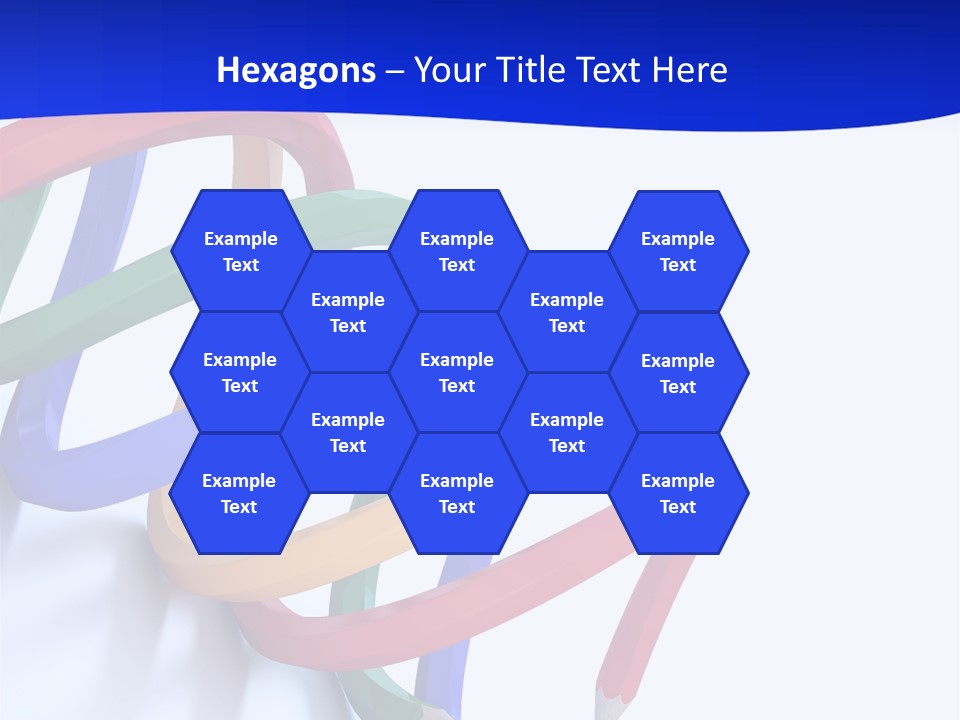 A 3D Image Of A Spiral Of Colored Pencils PowerPoint Template