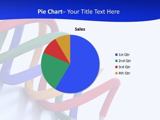 A 3D Image Of A Spiral Of Colored Pencils PowerPoint Template