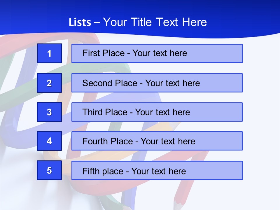A 3D Image Of A Spiral Of Colored Pencils PowerPoint Template