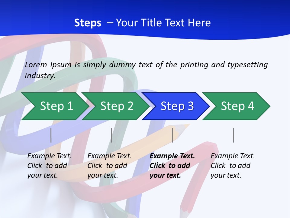 A 3D Image Of A Spiral Of Colored Pencils PowerPoint Template