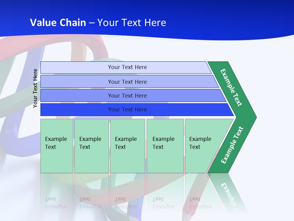 A 3D Image Of A Spiral Of Colored Pencils PowerPoint Template