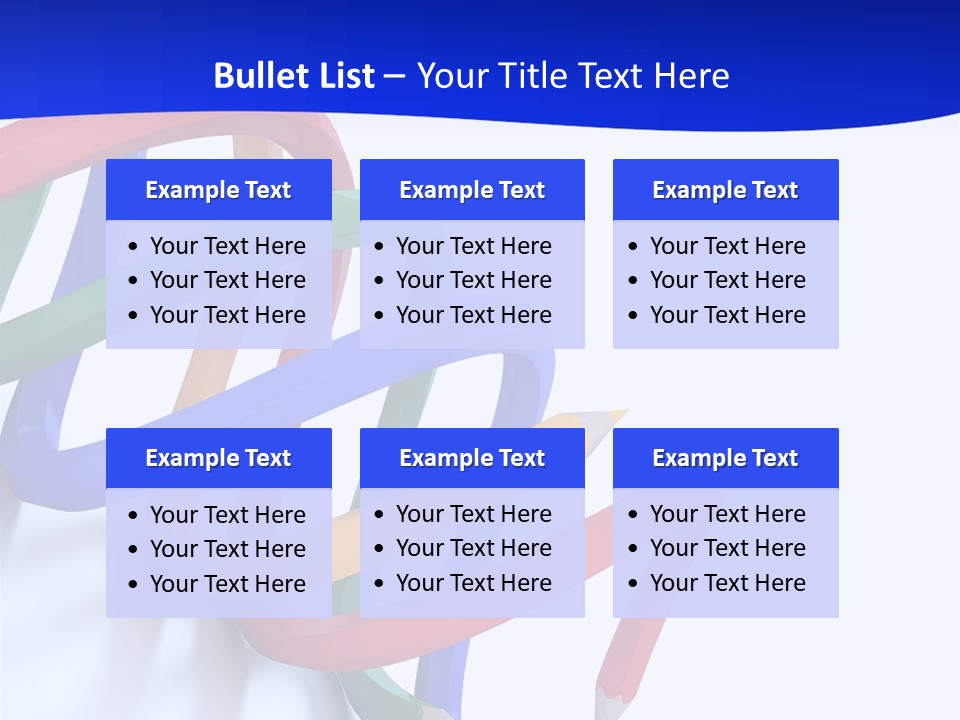A 3D Image Of A Spiral Of Colored Pencils PowerPoint Template