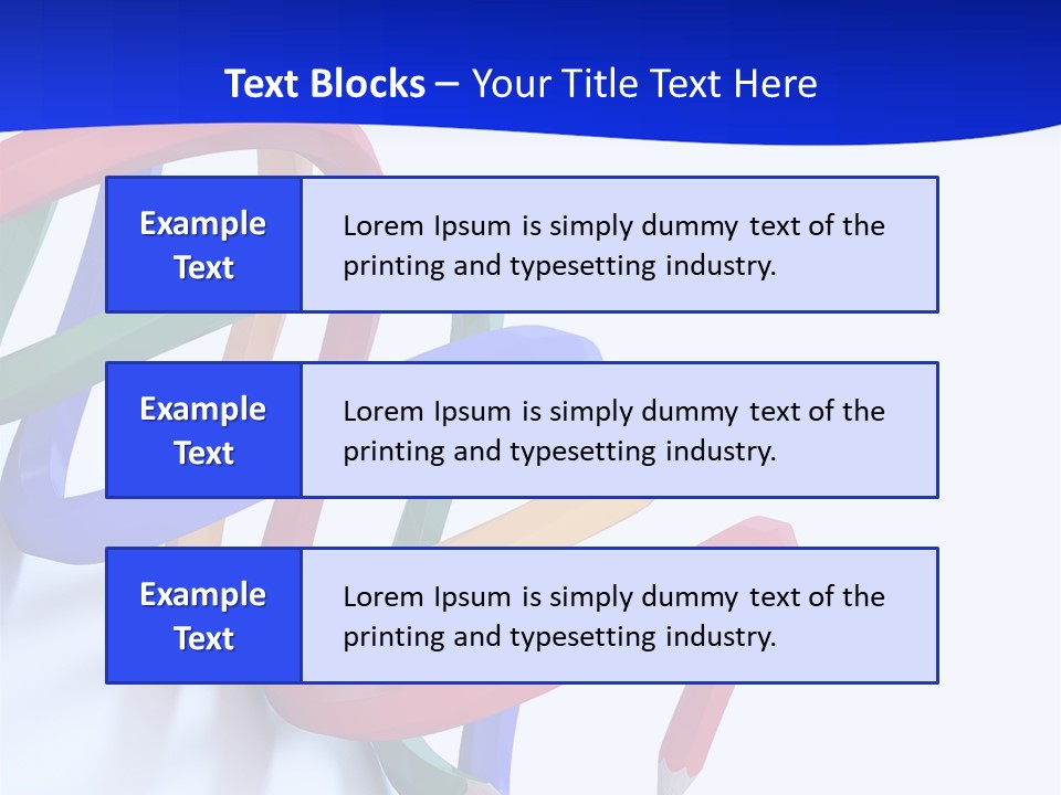 A 3D Image Of A Spiral Of Colored Pencils PowerPoint Template