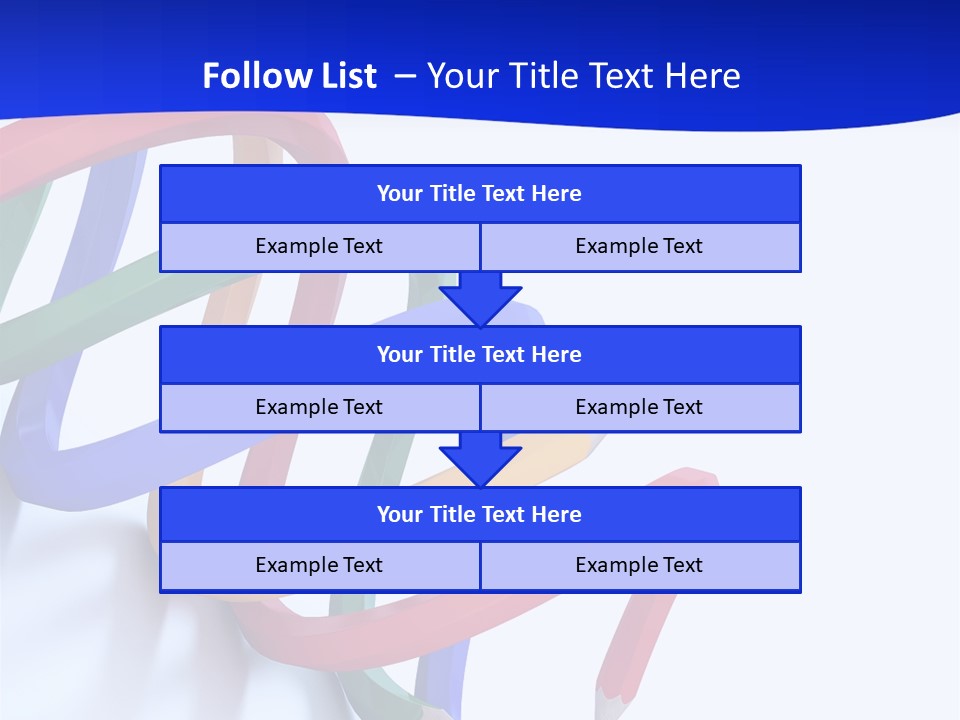 A 3D Image Of A Spiral Of Colored Pencils PowerPoint Template