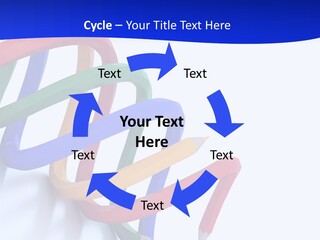 A 3D Image Of A Spiral Of Colored Pencils PowerPoint Template