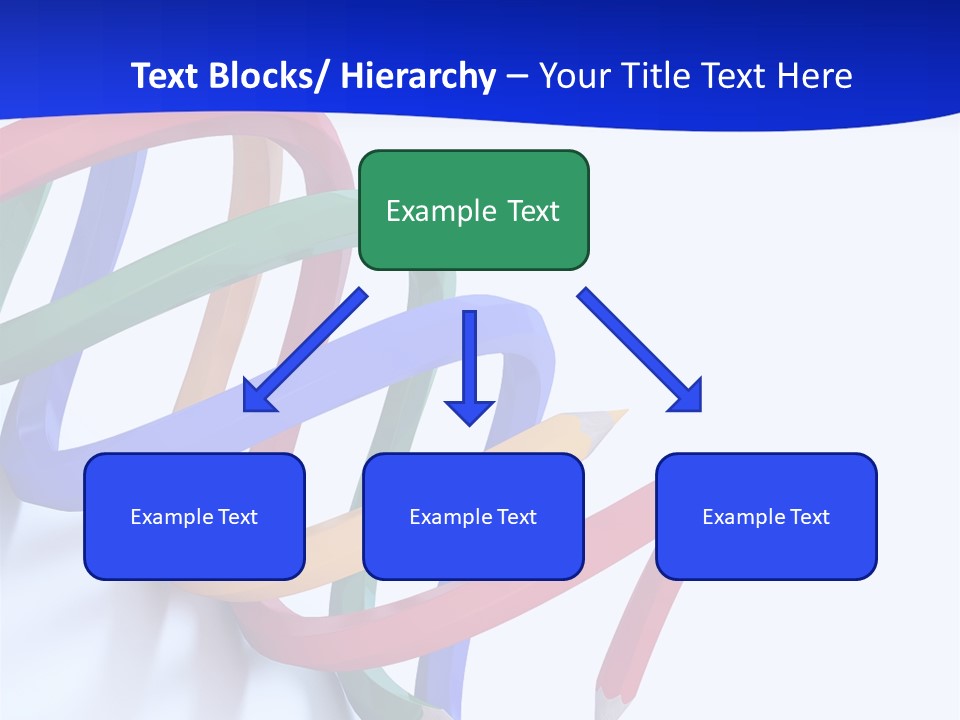 A 3D Image Of A Spiral Of Colored Pencils PowerPoint Template