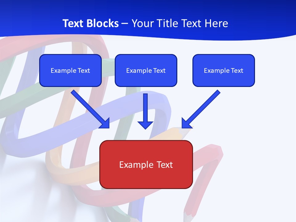 A 3D Image Of A Spiral Of Colored Pencils PowerPoint Template