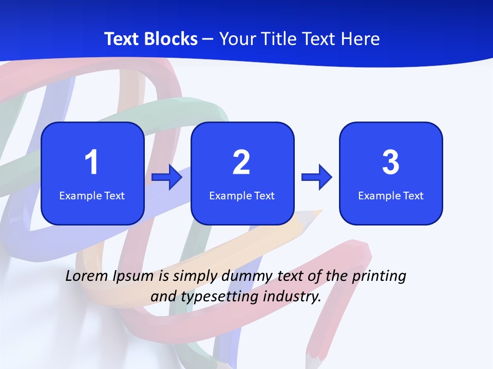 A 3D Image Of A Spiral Of Colored Pencils PowerPoint Template