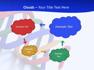 A 3D Image Of A Spiral Of Colored Pencils PowerPoint Template