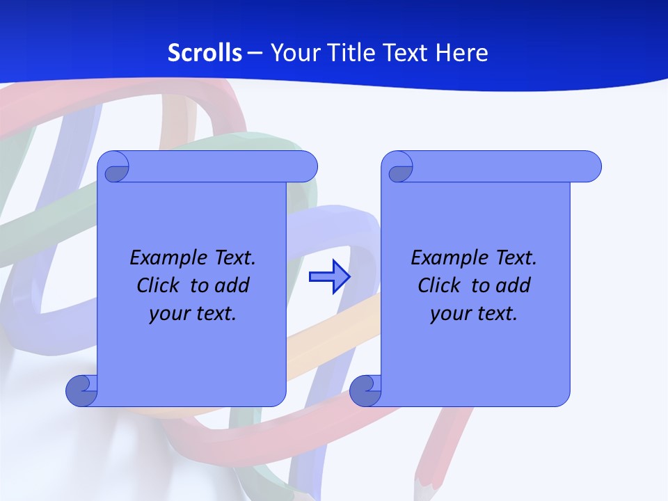 A 3D Image Of A Spiral Of Colored Pencils PowerPoint Template