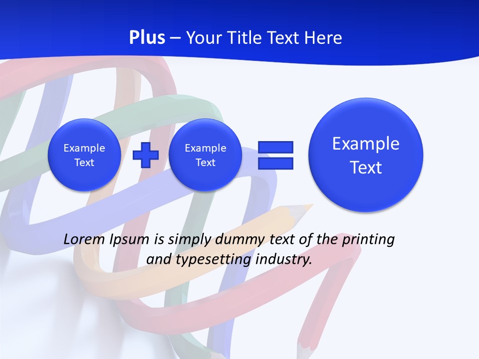 A 3D Image Of A Spiral Of Colored Pencils PowerPoint Template
