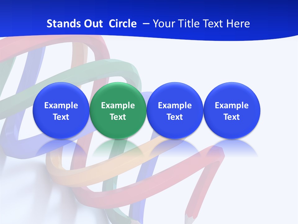 A 3D Image Of A Spiral Of Colored Pencils PowerPoint Template